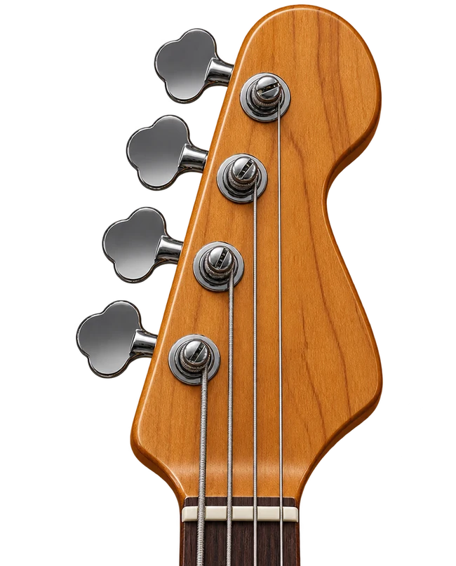 Four-string electric bass headstock